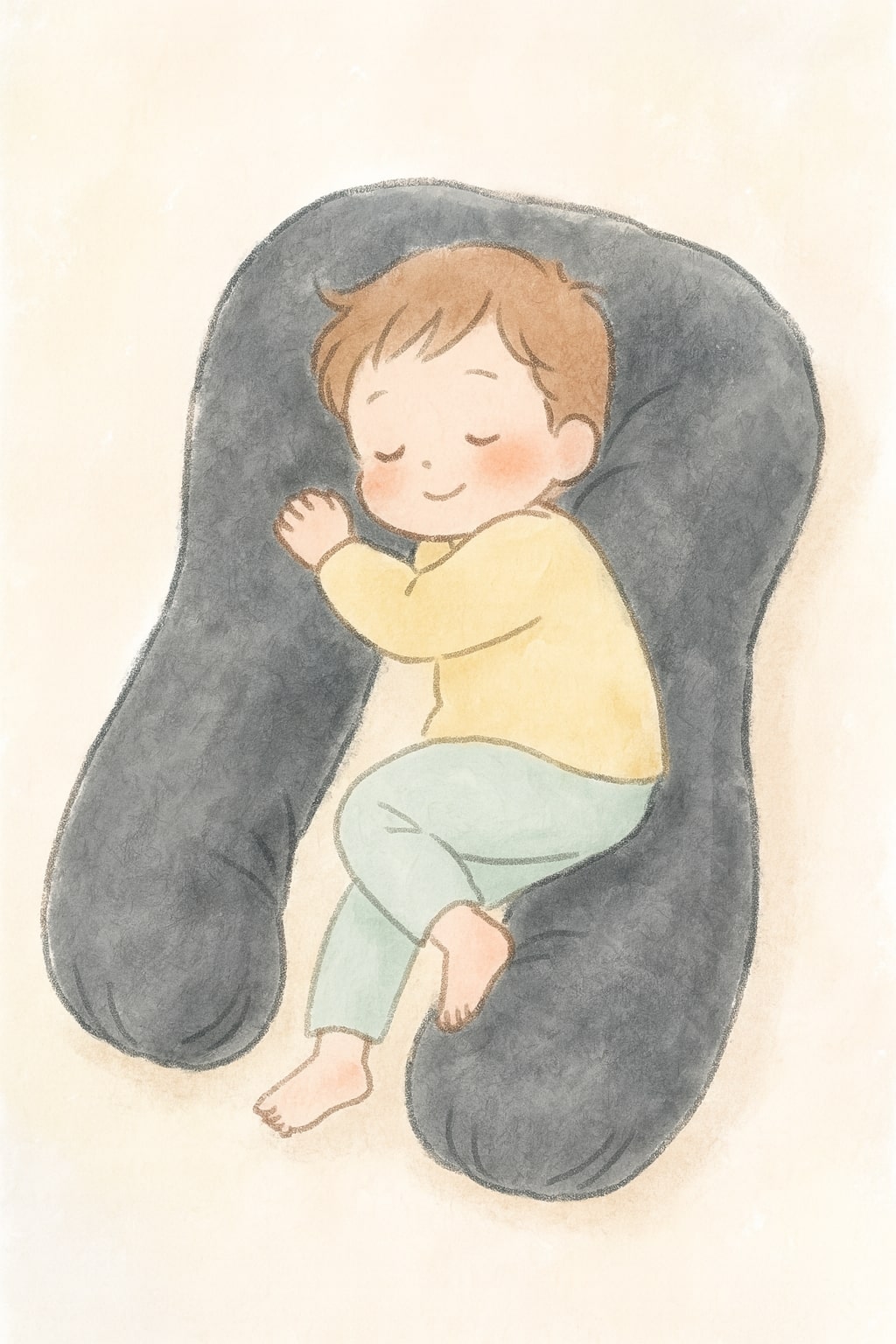 ハグモッチにダイブする息子